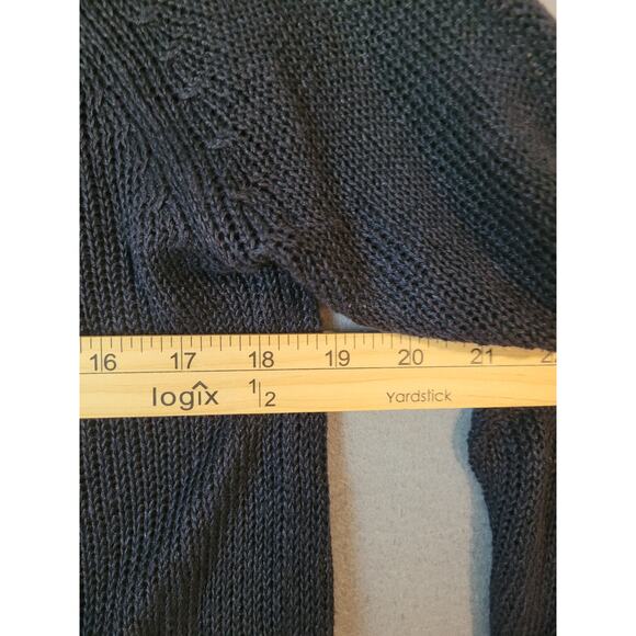 Eileen Fisher Navy Blue 100% Linen Loose Knit Rollneck Sweater – Small - Picture 5 of 7